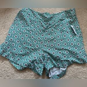 Old Navy Women's High Waist Shorts - Teal and White Pattern